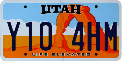 UT license plate Y104HM