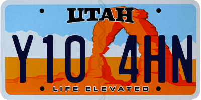 UT license plate Y104HN
