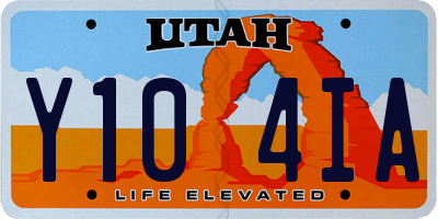 UT license plate Y104IA