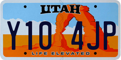 UT license plate Y104JP