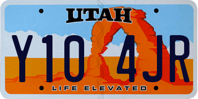 UT license plate Y104JR