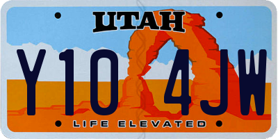 UT license plate Y104JW