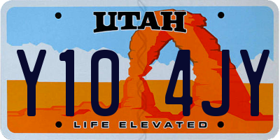 UT license plate Y104JY
