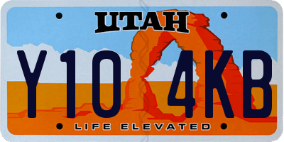 UT license plate Y104KB