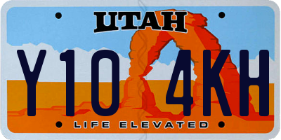 UT license plate Y104KH