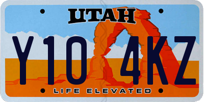 UT license plate Y104KZ