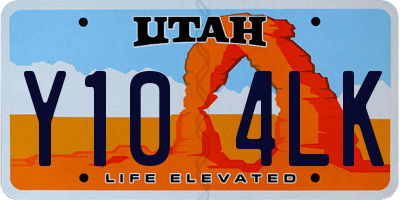 UT license plate Y104LK