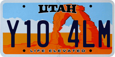 UT license plate Y104LM