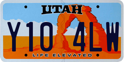 UT license plate Y104LW