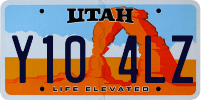 UT license plate Y104LZ