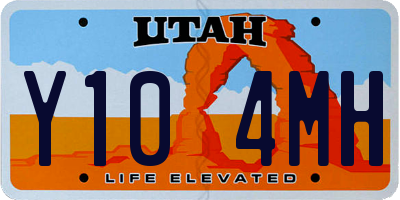 UT license plate Y104MH
