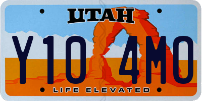 UT license plate Y104MO