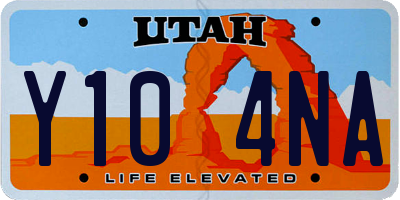 UT license plate Y104NA