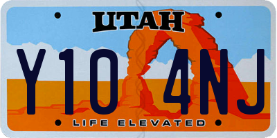 UT license plate Y104NJ