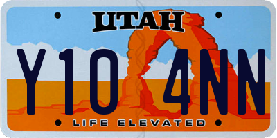 UT license plate Y104NN