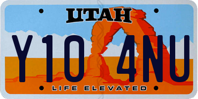 UT license plate Y104NU