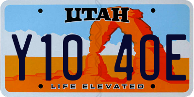 UT license plate Y104OE