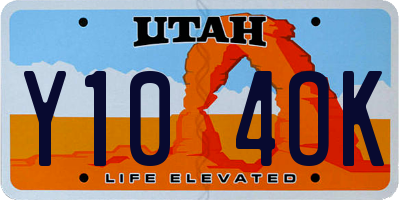 UT license plate Y104OK