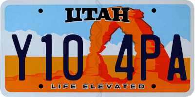 UT license plate Y104PA