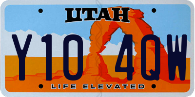 UT license plate Y104QW