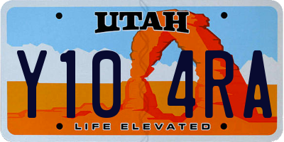 UT license plate Y104RA