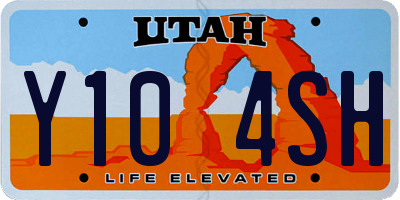 UT license plate Y104SH