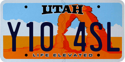 UT license plate Y104SL