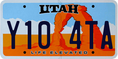 UT license plate Y104TA