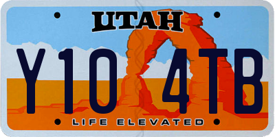 UT license plate Y104TB