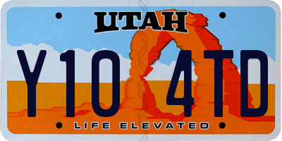 UT license plate Y104TD