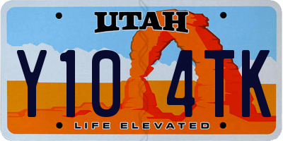 UT license plate Y104TK