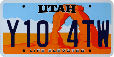 UT license plate Y104TW
