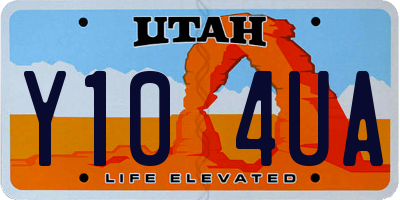 UT license plate Y104UA