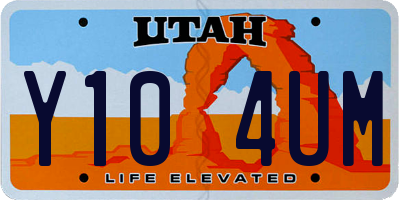 UT license plate Y104UM