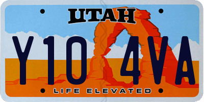 UT license plate Y104VA