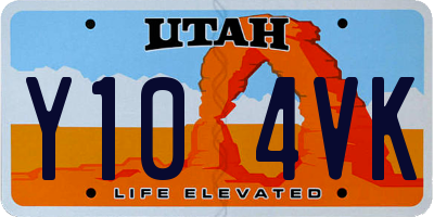 UT license plate Y104VK