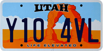 UT license plate Y104VL