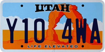 UT license plate Y104WA