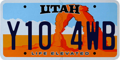 UT license plate Y104WB
