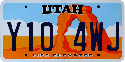 UT license plate Y104WJ