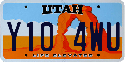 UT license plate Y104WU