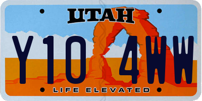 UT license plate Y104WW