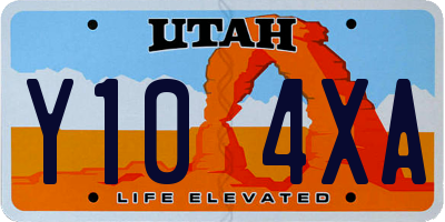 UT license plate Y104XA