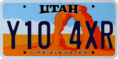 UT license plate Y104XR