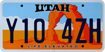 UT license plate Y104ZH
