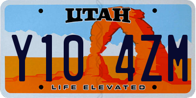 UT license plate Y104ZM