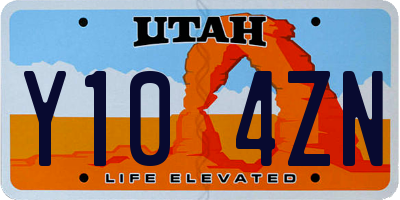 UT license plate Y104ZN