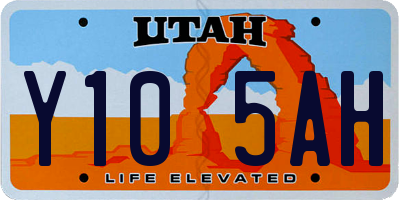 UT license plate Y105AH