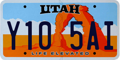 UT license plate Y105AI