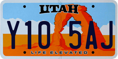 UT license plate Y105AJ